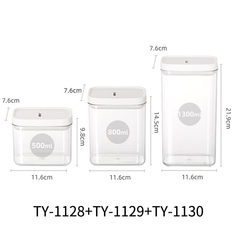 Stylish Transparent Airtight Square Storage Jar for Pasta - Keep Your Food Fresh!