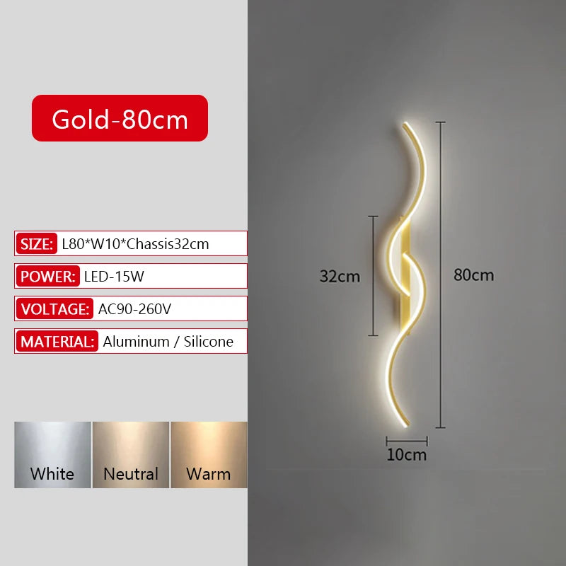 Illuminate Your Space with the Modern Long Strip LED Wall Lamp - Remote Control Dimming for Stylish Living Rooms, Bedrooms, and More!