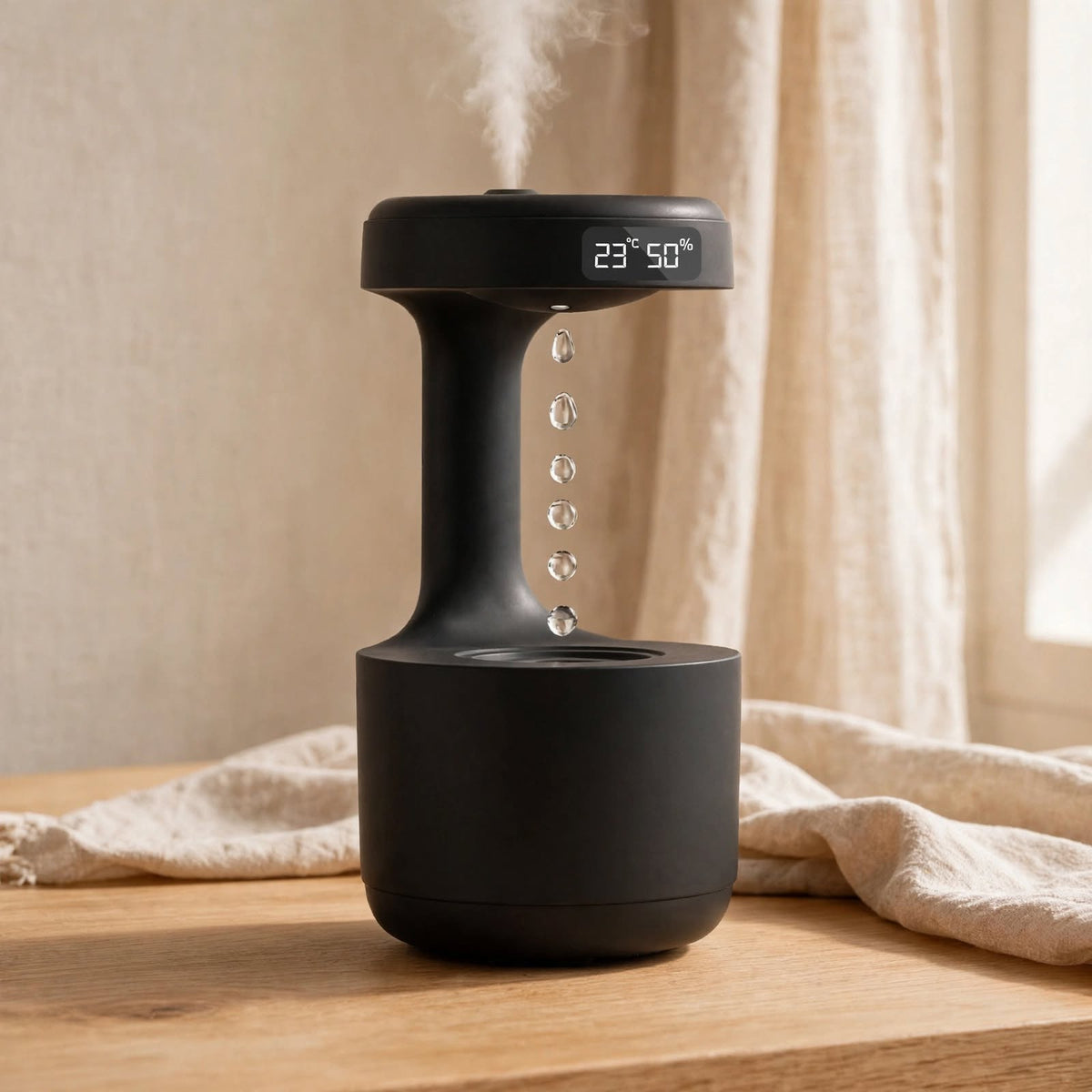 Anti-Gravity Humidifier & Clock Aroma Diffuser