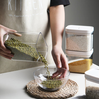 Stylish Transparent Airtight Square Storage Jar for Pasta - Keep Your Food Fresh!