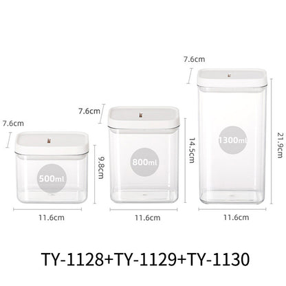 Stylish Transparent Airtight Square Storage Jar for Pasta - Keep Your Food Fresh!