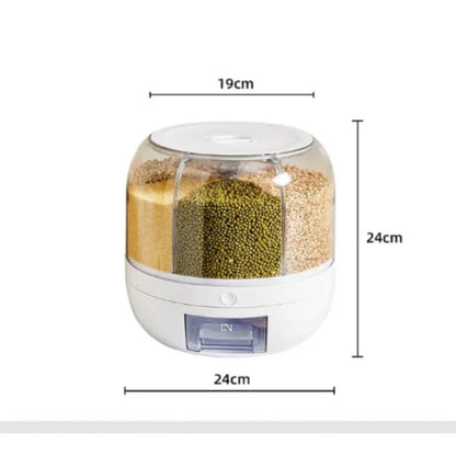 Revolutionary 360° Rotating Rice Dispenser - Keep Your Grains Fresh and Organized!