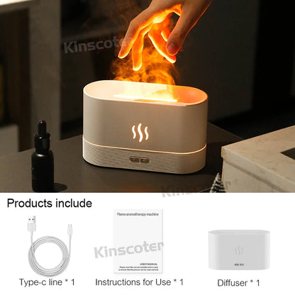 Transform Your Space with the Aroma Diffuser Air Humidifier - Ultrasonic Cool Mist Maker and LED Flame Lamp