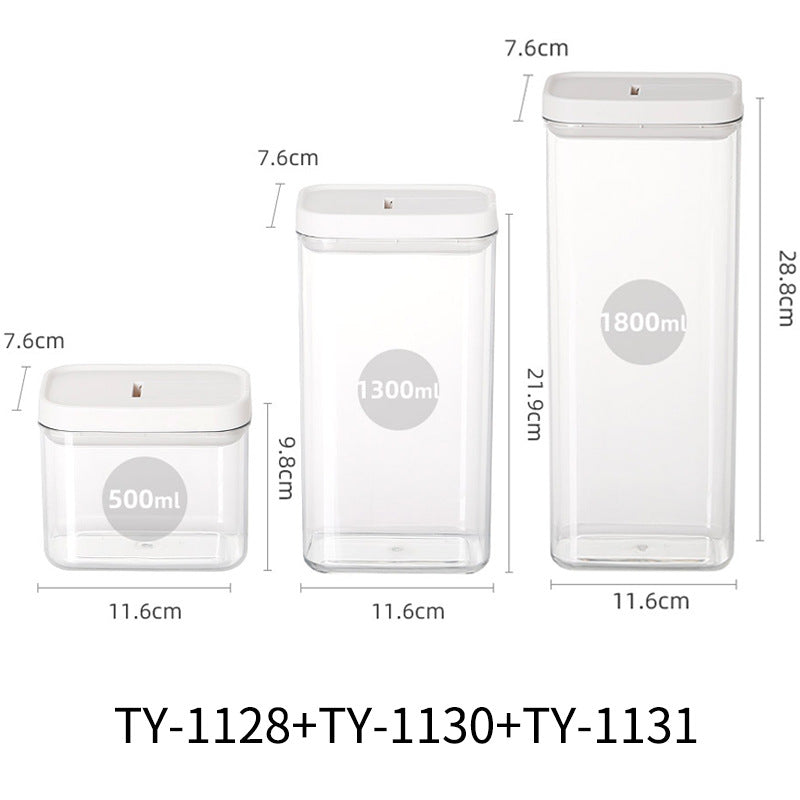 Stylish Transparent Airtight Square Storage Jar for Pasta - Keep Your Food Fresh!