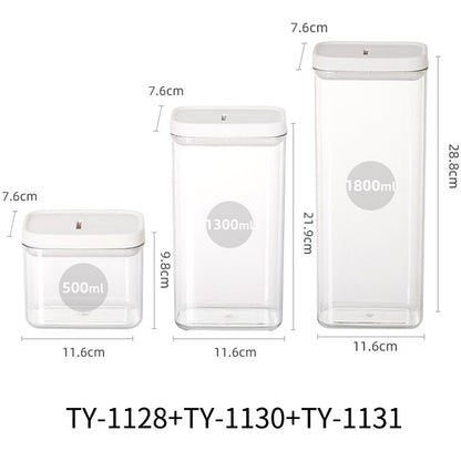 Stylish Transparent Airtight Square Storage Jar for Pasta - Keep Your Food Fresh!