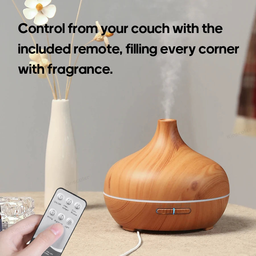 Transform Your Space with the Wood Grain Aromatherapy Diffuser - USB Humidifier & Essential Oil Set for a Relaxing Atmosphere