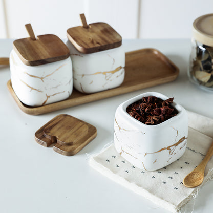 Elevate Your Kitchen Aesthetics with the Nordic Gold Marble Jar Set