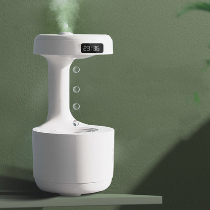 Transform Your Space with the Bedroom Anti-Gravity Humidifier & Clock Aroma Diffuser - Large Capacity for Mute, Heavy Fog Relaxation