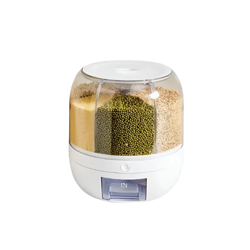 Revolutionary 360° Rotating Rice Dispenser - Keep Your Grains Fresh and Organized!