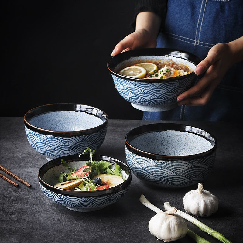 Elevate Your Dining Experience with the Elegant Sea Damaskeen Ceramic Bowl – A Stylish Addition to Any Tableware Collection
