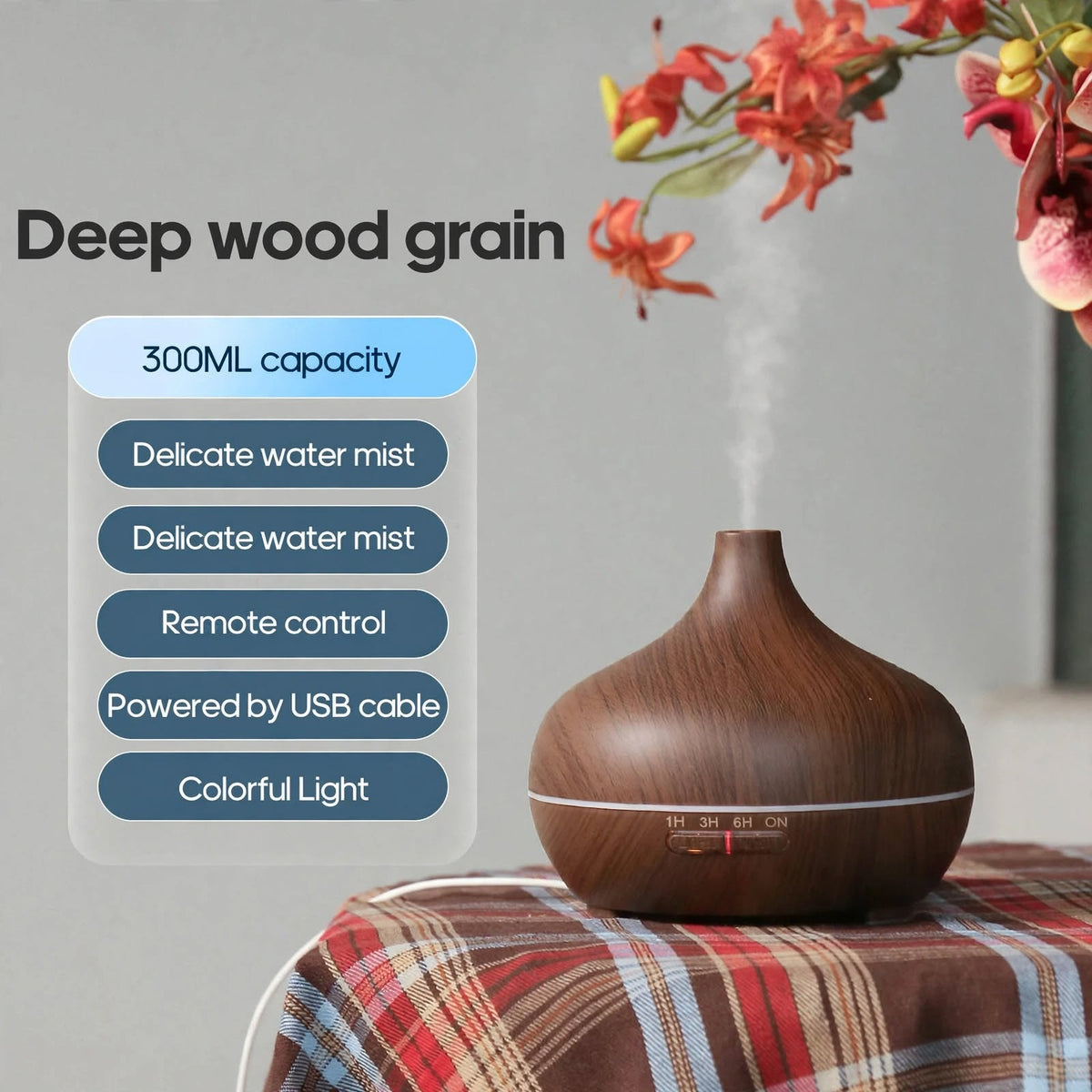 Wooden Aromatherapy Diffuser With Remote