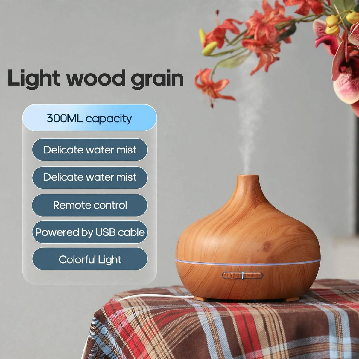 Wooden Aromatherapy Diffuser With Remote