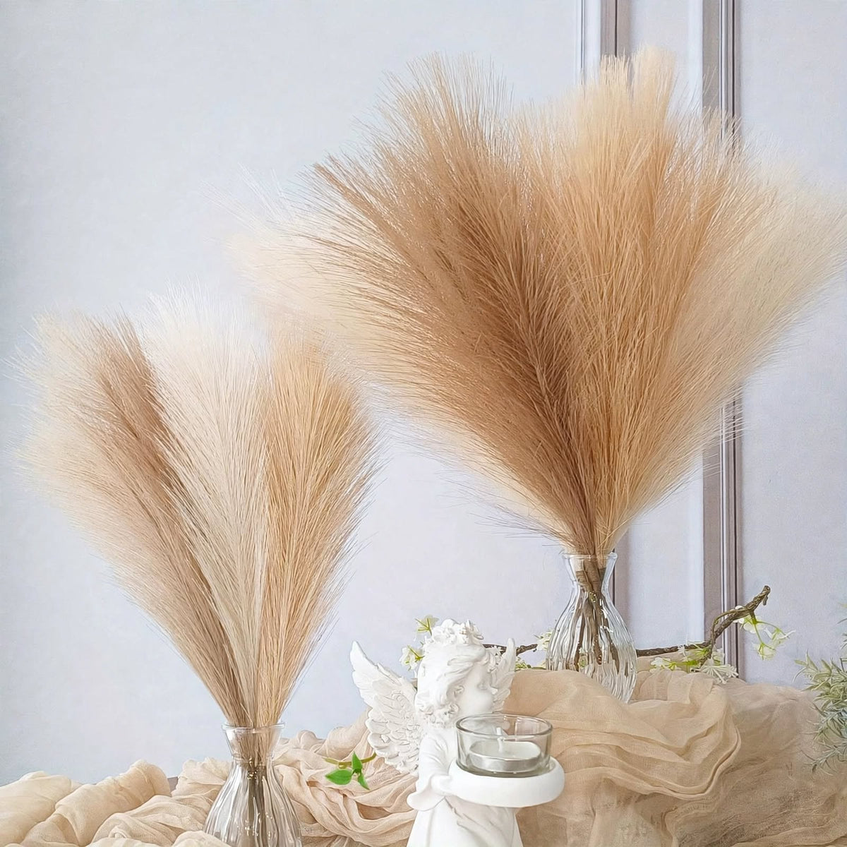 Faux Pampas Grass Decor Set