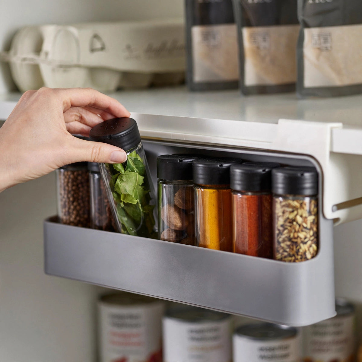 Seasoning Bottle Storage Rack - Modern Spice Jar Organizer