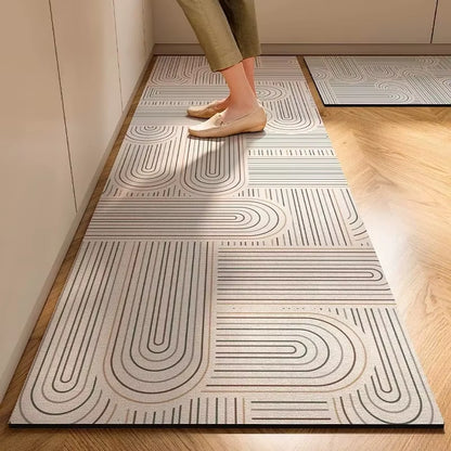 Transform Your Kitchen with the New Japanese Style Soft Diatomite Mud Floor Mat - Super Absorbent, Anti-Slip, and Easy to Clean!