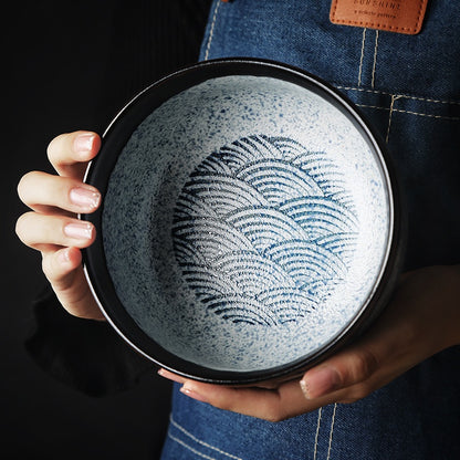 Elevate Your Dining Experience with the Elegant Sea Damaskeen Ceramic Bowl – A Stylish Addition to Any Tableware Collection