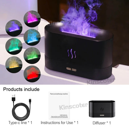Transform Your Space with the Aroma Diffuser Air Humidifier - Ultrasonic Cool Mist Maker and LED Flame Lamp