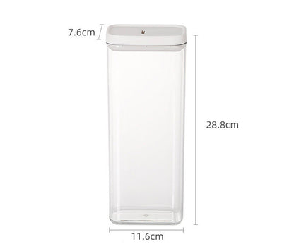 Stylish Transparent Airtight Square Storage Jar for Pasta - Keep Your Food Fresh!