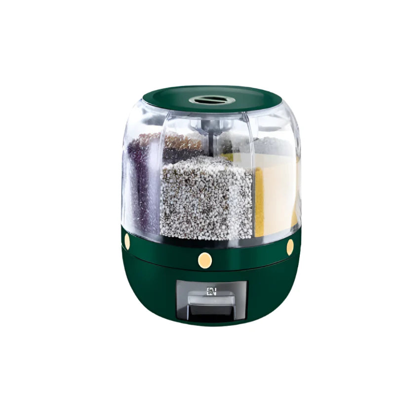 Revolutionary 360° Rotating Rice Dispenser - Keep Your Grains Fresh and Organized!