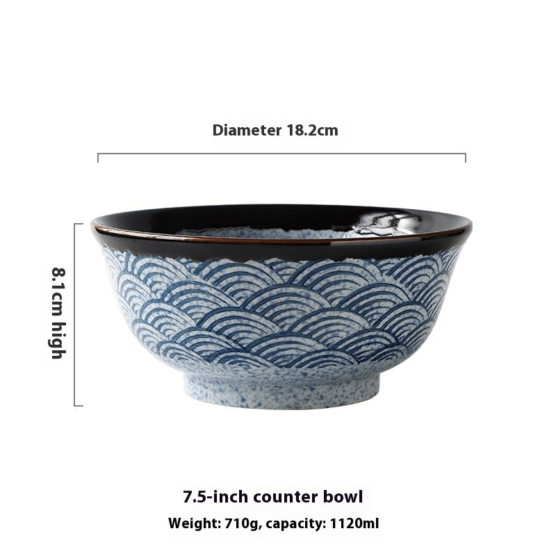Elevate Your Dining Experience with the Elegant Sea Damaskeen Ceramic Bowl – A Stylish Addition to Any Tableware Collection