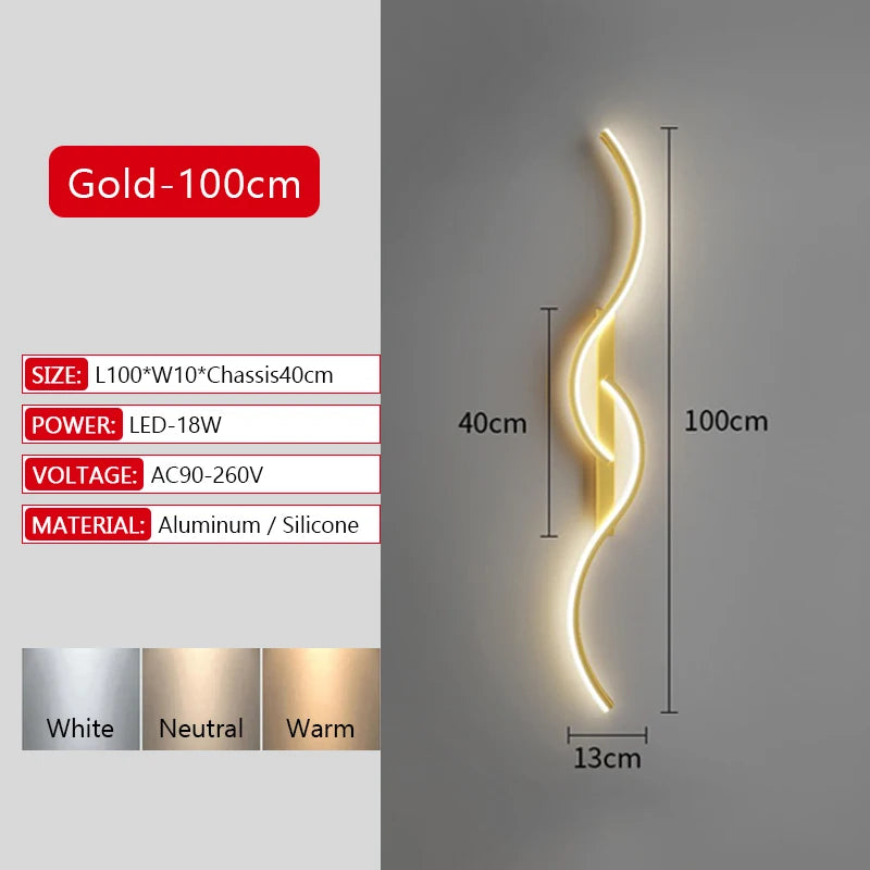 Illuminate Your Space with the Modern Long Strip LED Wall Lamp - Remote Control Dimming for Stylish Living Rooms, Bedrooms, and More!