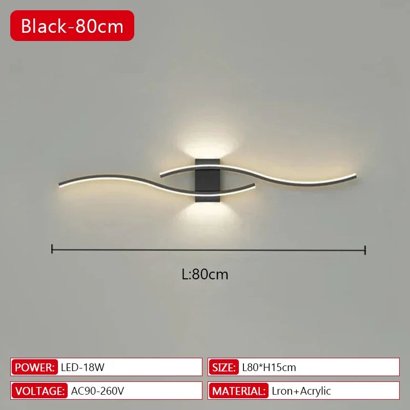 Illuminate Your Space with the Modern Long Strip LED Wall Lamp - Remote Control Dimming for Stylish Living Rooms, Bedrooms, and More!
