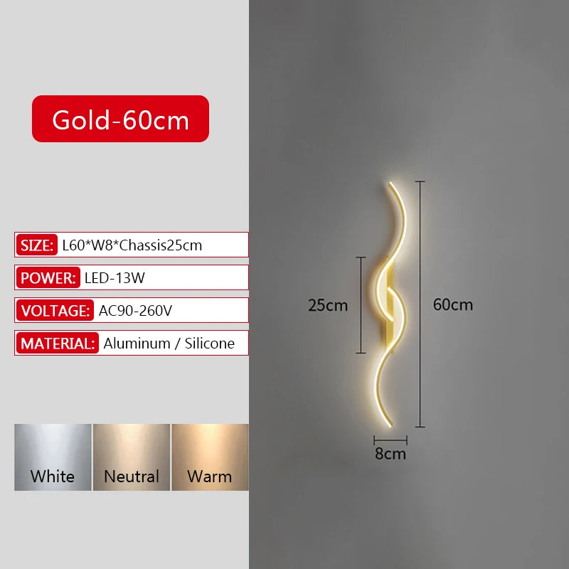 Illuminate Your Space with the Modern Long Strip LED Wall Lamp - Remote Control Dimming for Stylish Living Rooms, Bedrooms, and More!