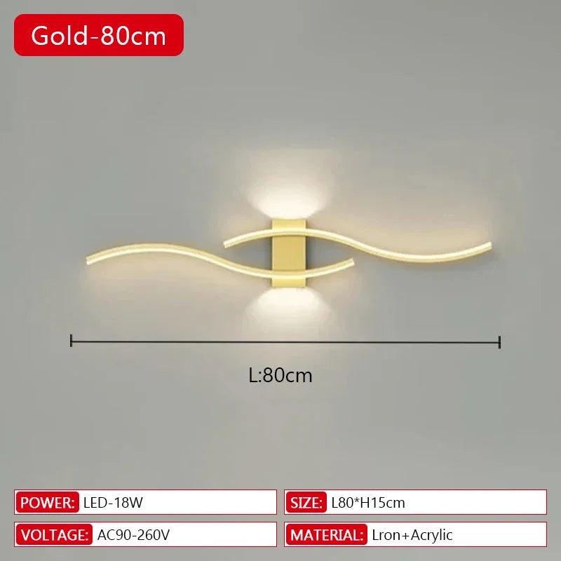 Illuminate Your Space with the Modern Long Strip LED Wall Lamp - Remote Control Dimming for Stylish Living Rooms, Bedrooms, and More!