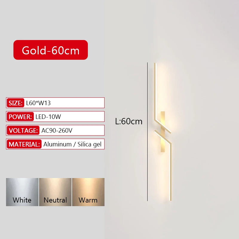 Illuminate Your Space with the Modern Long Strip LED Wall Lamp - Remote Control Dimming for Stylish Living Rooms, Bedrooms, and More!