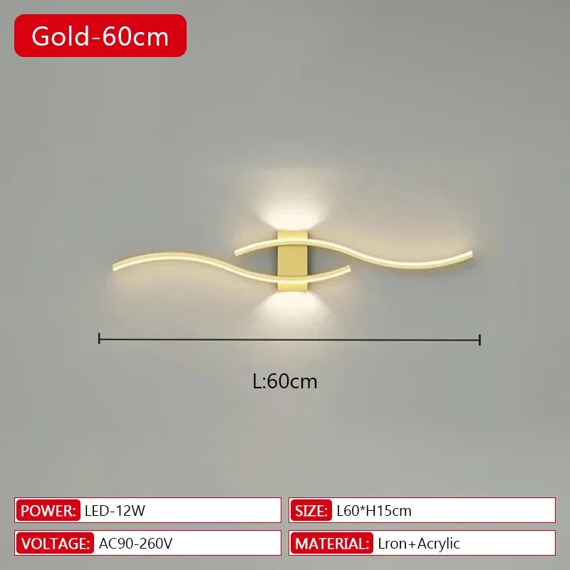 Illuminate Your Space with the Modern Long Strip LED Wall Lamp - Remote Control Dimming for Stylish Living Rooms, Bedrooms, and More!