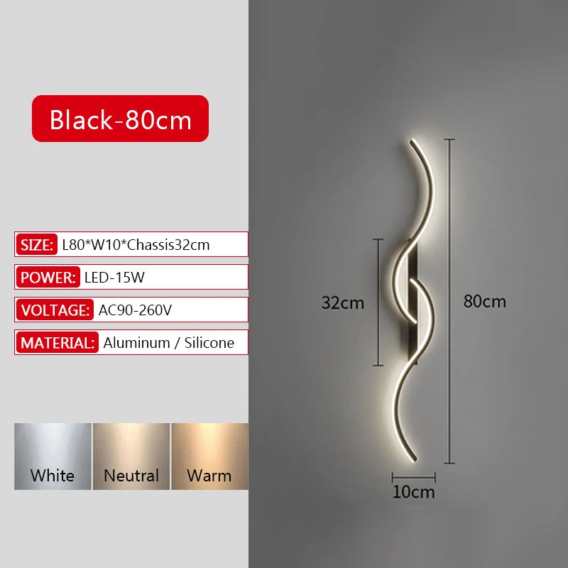 Illuminate Your Space with the Modern Long Strip LED Wall Lamp - Remote Control Dimming for Stylish Living Rooms, Bedrooms, and More!