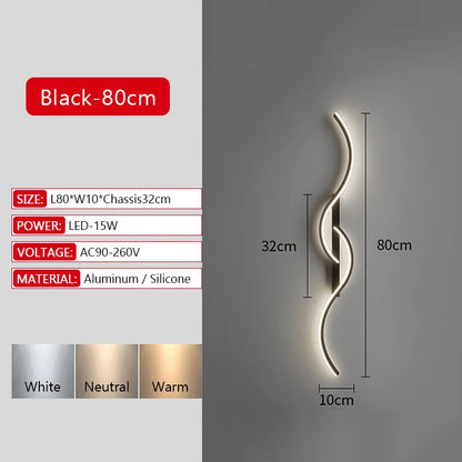 Illuminate Your Space with the Modern Long Strip LED Wall Lamp - Remote Control Dimming for Stylish Living Rooms, Bedrooms, and More!