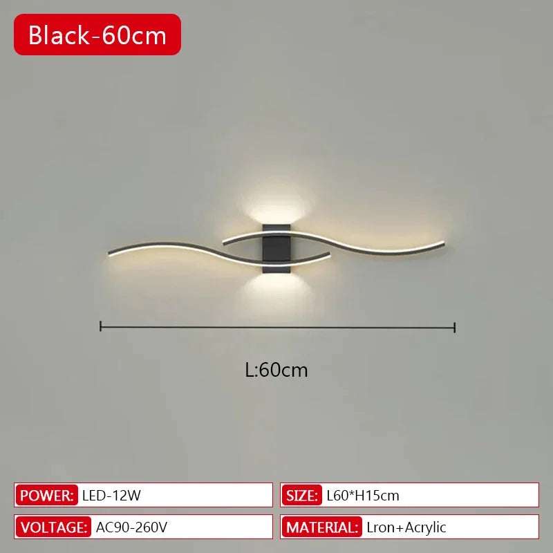 Illuminate Your Space with the Modern Long Strip LED Wall Lamp - Remote Control Dimming for Stylish Living Rooms, Bedrooms, and More!