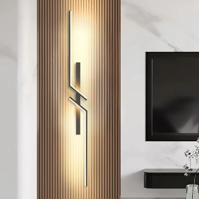 Illuminate Your Space with the Modern Long Strip LED Wall Lamp - Remote Control Dimming for Stylish Living Rooms, Bedrooms, and More!