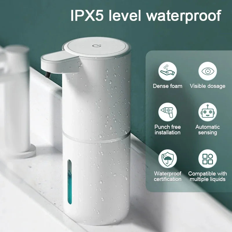 380ml Touchless Automatic Foam Soap Dispenser - USB Rechargeable with Smart Infrared Sensor