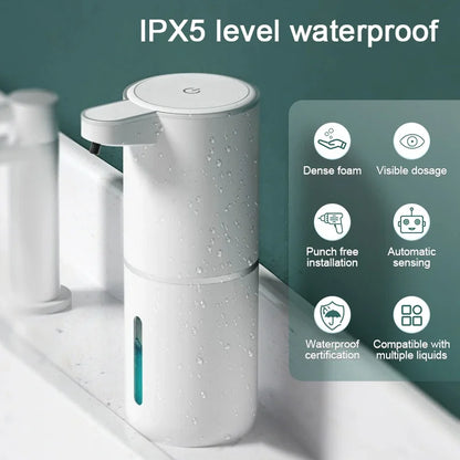 380ml Touchless Automatic Foam Soap Dispenser - USB Rechargeable with Smart Infrared Sensor