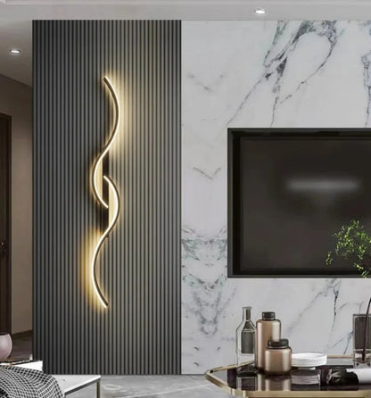 Illuminate Your Space with the Modern Long Strip LED Wall Lamp - Remote Control Dimming for Stylish Living Rooms, Bedrooms, and More!