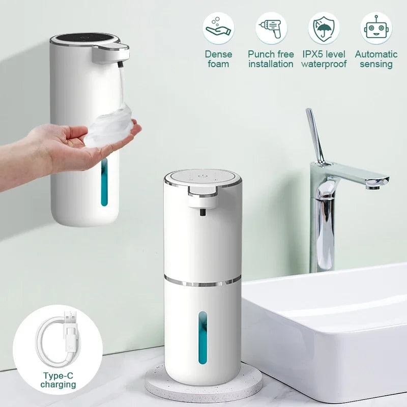 380ml Touchless Automatic Foam Soap Dispenser - USB Rechargeable with Smart Infrared Sensor