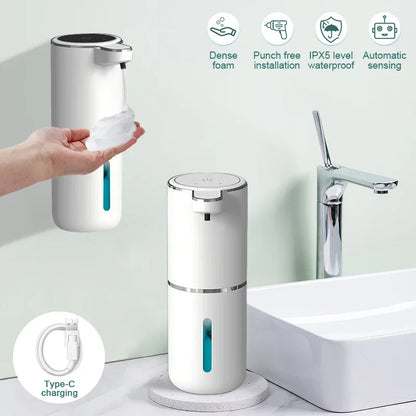 380ml Touchless Automatic Foam Soap Dispenser - USB Rechargeable with Smart Infrared Sensor