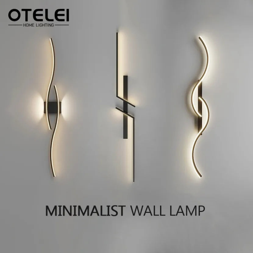 Illuminate Your Space with the Modern Long Strip LED Wall Lamp - Remote Control Dimming for Stylish Living Rooms, Bedrooms, and More!