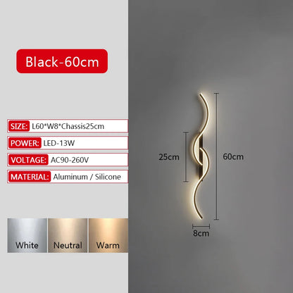 Illuminate Your Space with the Modern Long Strip LED Wall Lamp - Remote Control Dimming for Stylish Living Rooms, Bedrooms, and More!