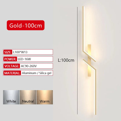 Illuminate Your Space with the Modern Long Strip LED Wall Lamp - Remote Control Dimming for Stylish Living Rooms, Bedrooms, and More!