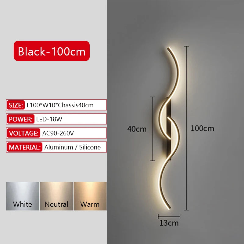 Illuminate Your Space with the Modern Long Strip LED Wall Lamp - Remote Control Dimming for Stylish Living Rooms, Bedrooms, and More!