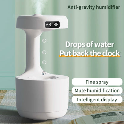 Transform Your Space with the Bedroom Anti-Gravity Humidifier & Clock Aroma Diffuser - Large Capacity for Mute, Heavy Fog Relaxation