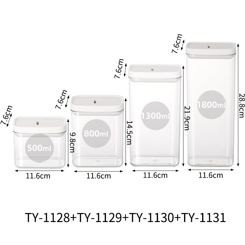 Stylish Transparent Airtight Square Storage Jar for Pasta - Keep Your Food Fresh!