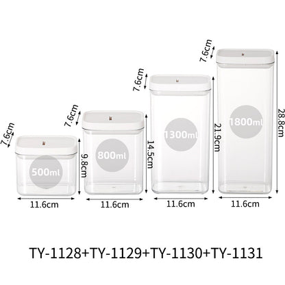 Stylish Transparent Airtight Square Storage Jar for Pasta - Keep Your Food Fresh!