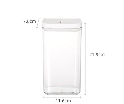 Stylish Transparent Airtight Square Storage Jar for Pasta - Keep Your Food Fresh!
