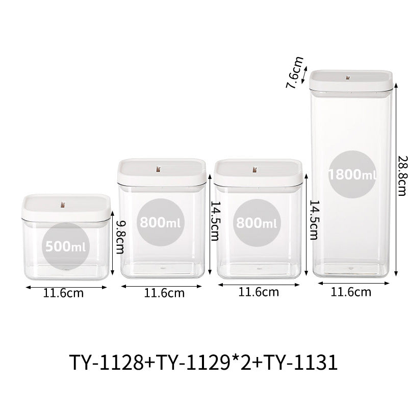 Stylish Transparent Airtight Square Storage Jar for Pasta - Keep Your Food Fresh!