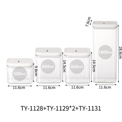 Stylish Transparent Airtight Square Storage Jar for Pasta - Keep Your Food Fresh!