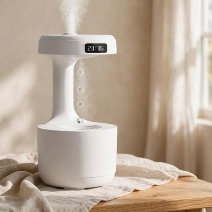 Humidificateur anti-gravité et diffuseur d'arômes avec horloge